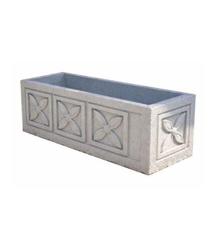 Yonca Desenli Beton Saksı – Çiçeklik